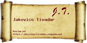 Jakovics Tivadar névjegykártya