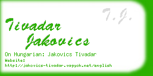 tivadar jakovics business card